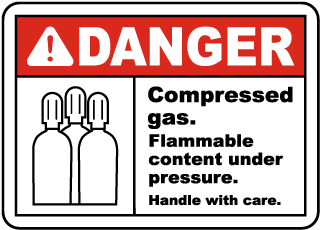 Compressed Gas Flammable Sign