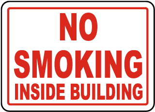 No Smoking Inside Building Sign