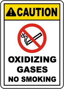 Oxidizing Gases No Smoking Sign