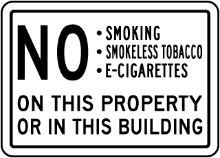 No Smoking on This Property or in This Building Sign