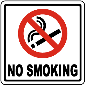 150 x 50mm - Packed SGN07P RPVC No Smoking Desk Sign 