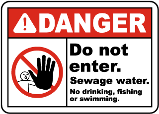 Sewage Water No Drinking Sign