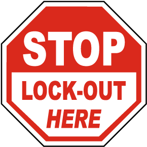 Stop Lock-Out Here Label