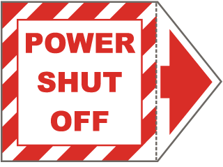 Power Shut Off Arrow Label