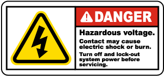 Hazardous Voltage Turn Off Label