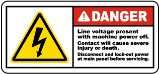 Line Voltage Present Disconnect Label