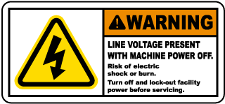 Line Voltage Present With Power Off Label