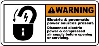 Electric & Pneumatic Sources Label