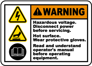 Hazardous Voltage Lock-Out Label