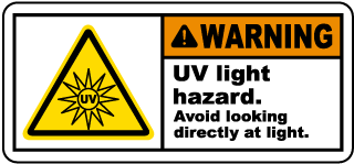 UV Light Hazard Avoid Looking Label
