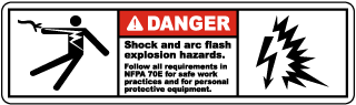 Shock and Arc Flash Hazards Label