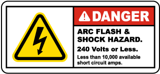 Shock Hazard 240 Volts or Less Label