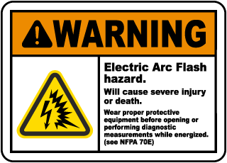 Warning Electric Arc Flash Hazard Label