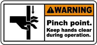 Pinch Point Keep Hands Clear Label