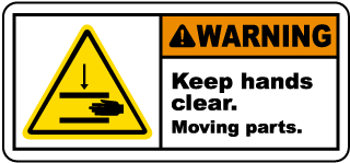 Keep Hands Clear Moving Parts Label