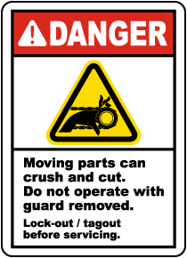 DANGER MOVING MACHINERY WARNING STICKER SIGN MULTI SIZE CHOICE LISTING 