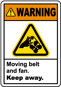 Moving Belt and Fan Keep Away Label