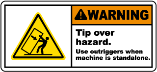 Tip Over Hazard Use Outriggers Label
