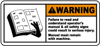 Manual Must Remain With Machine Label