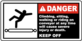 Danger Keep Off Conveyor Label