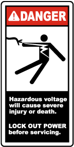 Hazardous Voltage Lock Out Label