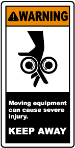 Moving Equipment Keep Away Label