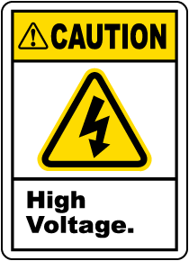 Caution High Voltage Label