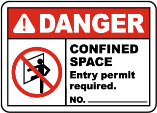 Danger Entry Permit Required Label
