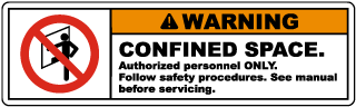 Warning Confined Space Label