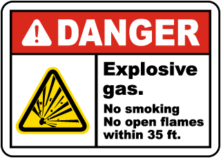 Explosive Gas No Smoking Label