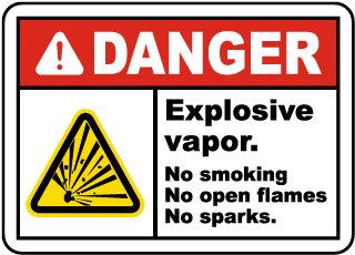Explosive Vapor No Smoking Label