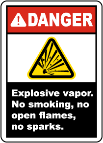 Explosive Vapor No Smoking Label
