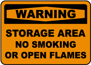 Storage Area No Smoking Label