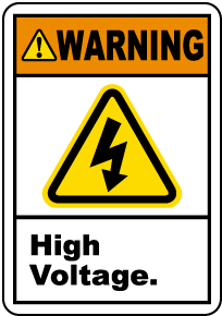 Warning High Voltage Label