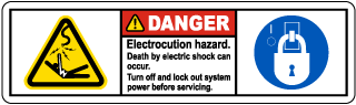 Electrocution Hazard Turn Off Label