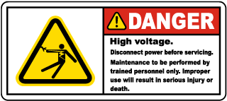 thumbnail image 2 of Danger High Voltage Sticker – Vinyl Warning Decal For Electrical Panels (warlordOne) 2 of 5