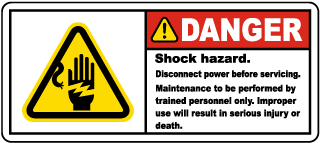 Shock Hazard Disconnect Label