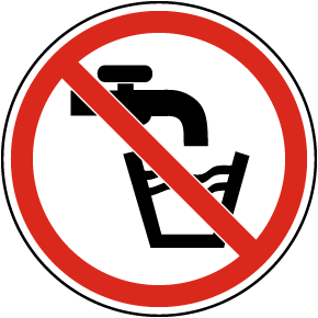 No Drinking Water Label