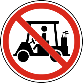 No Golf Cart Label