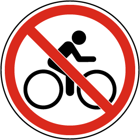 No Bike Riding Label