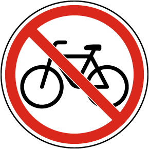 No Bicycles Label