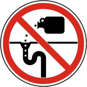 No Drain Dumping Label