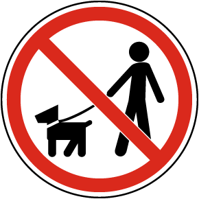 No Dog Walking Label