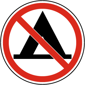 No Camping Label