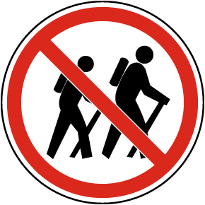 No Hiking Label