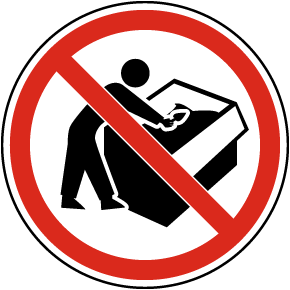 No Digging Through Dumpster Label