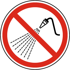 No High Pressure Spray Label