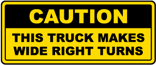 Truck Makes Wide Right Turns Label