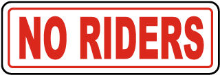 No Riders Label