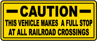 Stops At All Railroad Crossings Label